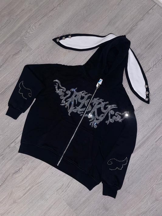 OG RYSKY Bunny Zip-up Hoodie (BLACK)